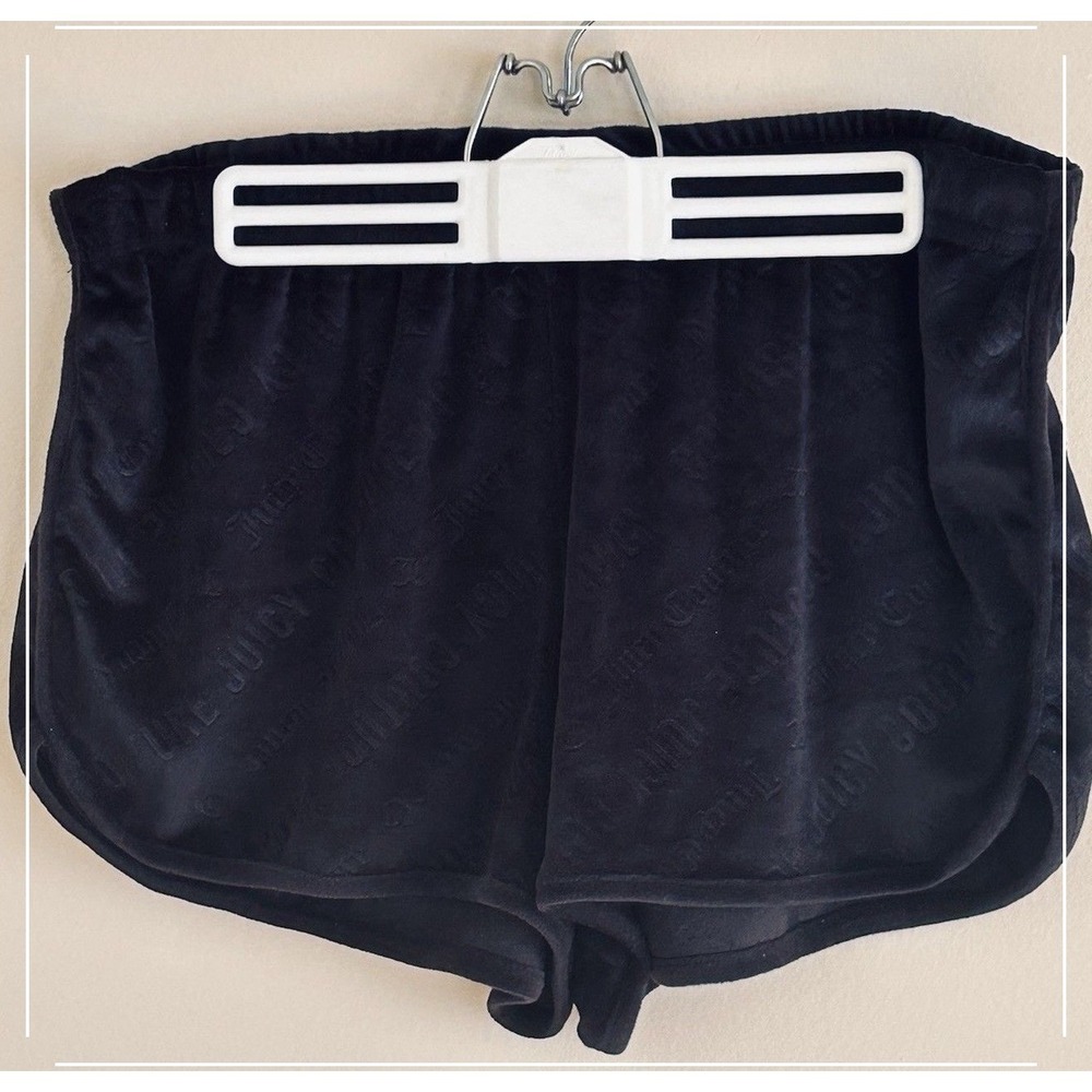 Juicy‎ Couture Womens Sz XL Velour Velvet Sleepwear Shorts Black -Y2K